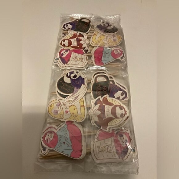 Sloth  Cupcake Toppers NWT - Picture 1 of 5